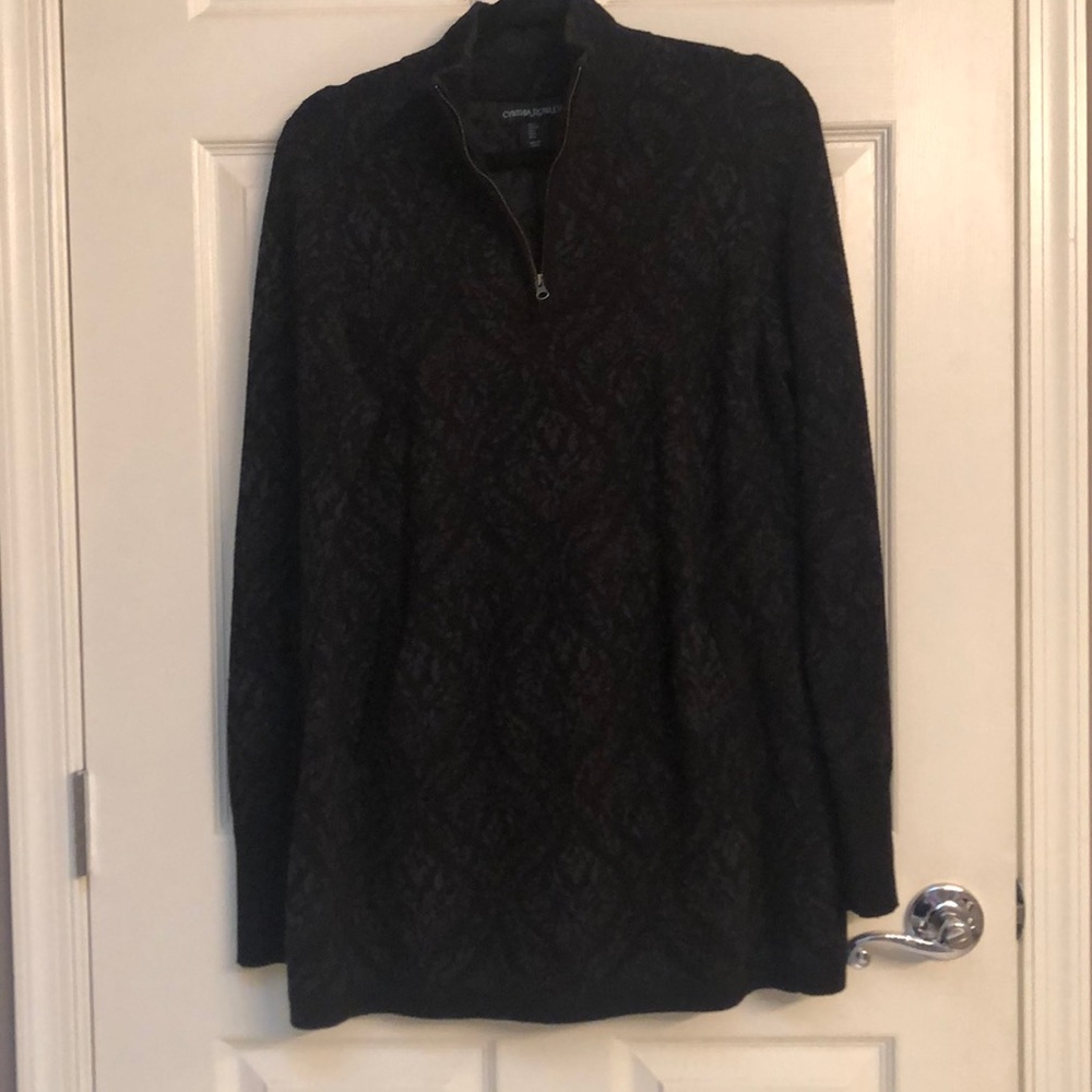Cynthia Rowley longer cozy long sleeve top LARGE
